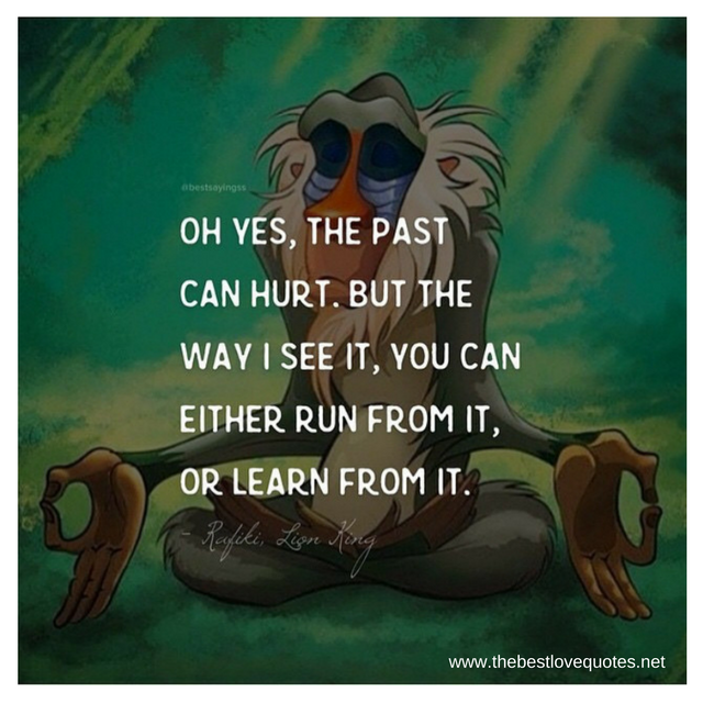 "Oh Yes, the past can hurt. But the way I see it, you can either run from it learn from it." - Unknown Author