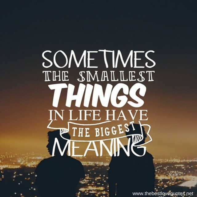 "Sometimes the smallest things in life have the biggest meaning""Sometimes the smallest things in life have the biggest meaning"