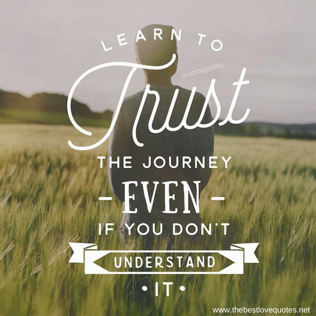 "Learn to trust the journey even if you don’t understand it"