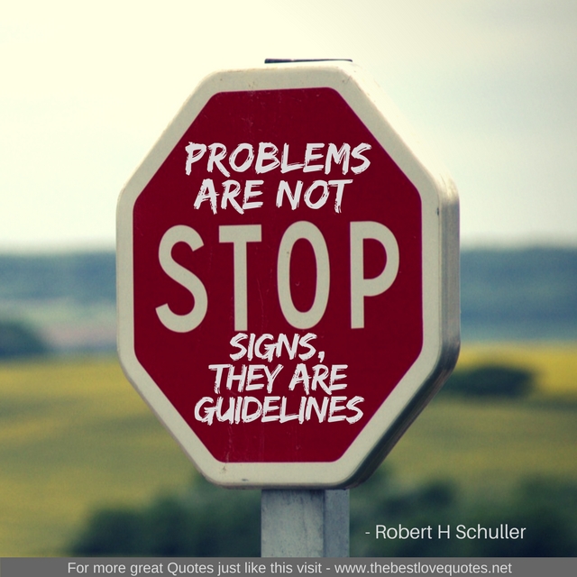 "Problems are not stop signs, they are guidelines. " - Robert H Schuller