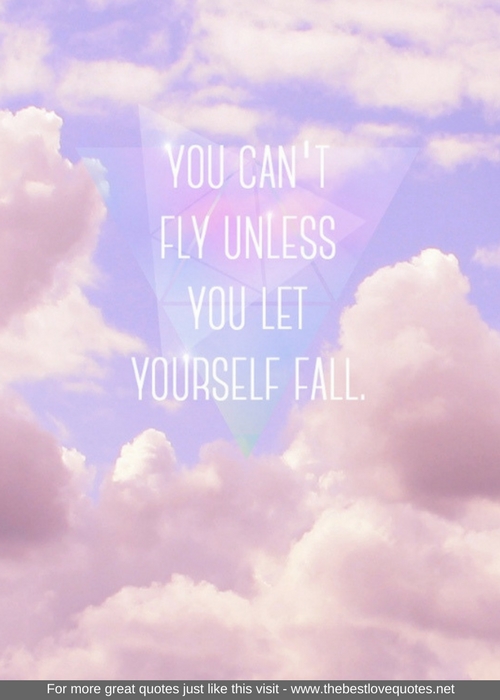 "You can't fly unless you let yourself fall"